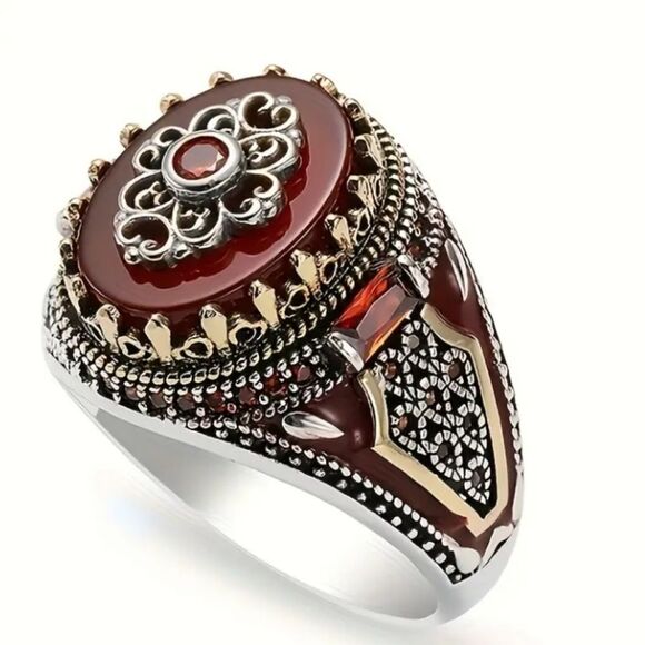 Men's Vintage Alloy Statement Ring - Picture 5 of 7